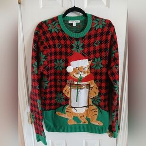 CELEBRATE TOGETHER Festive Red and Green Women's Sweater